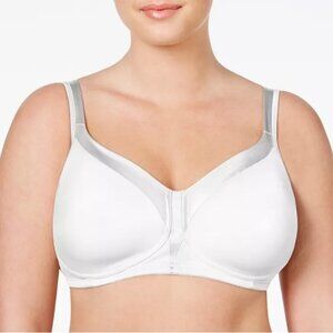 Playtex Full Figure 18 Hour Sleek & Smooth Wireless Bra Sz 44D White 4803